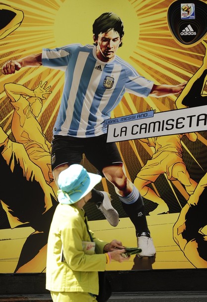 Advertising poster featuring Lionel Messi